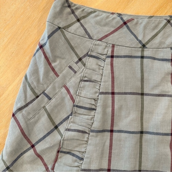 Edme‎ & Esyllte Womens Skirt 2 Anthropologie Gray Plaid Lace Lined Preppy - Picture 3 of 11